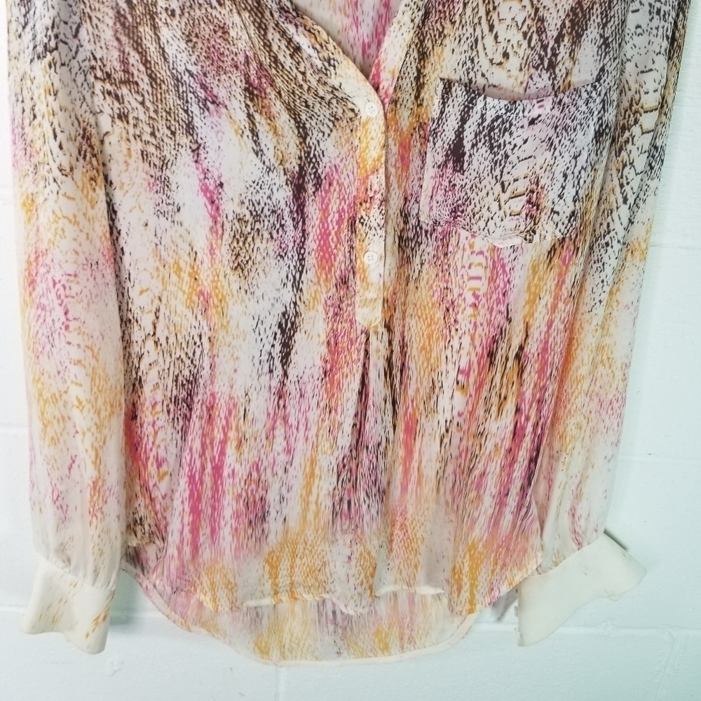 Haute Hippie Henley ombre gradiant snake print silk blouse - Picture 10 of 12